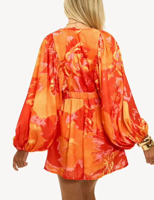 Loavies - Where petals fall - Red playsuit