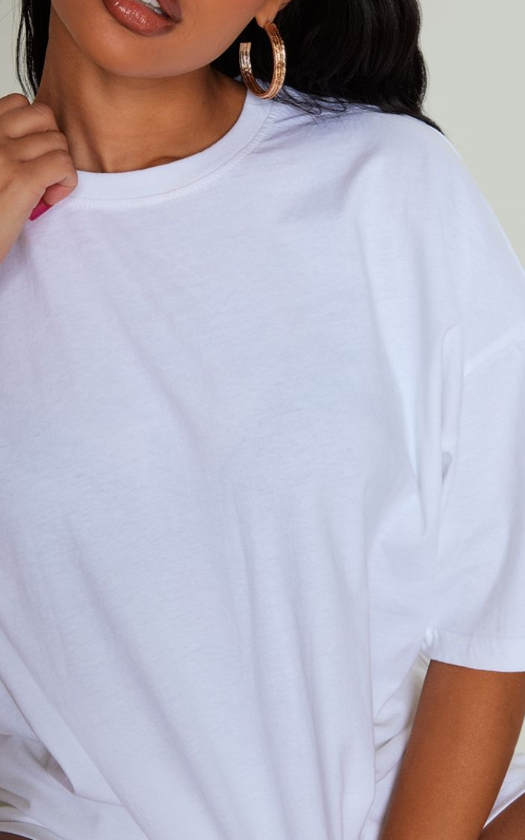 White Cotton Oversized Boxy T-Shirt
