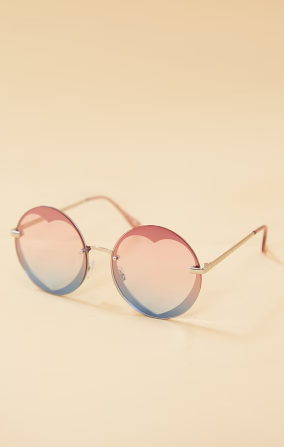 Jeepers Peepers Purple Ombre Heart Frame Sunglasses