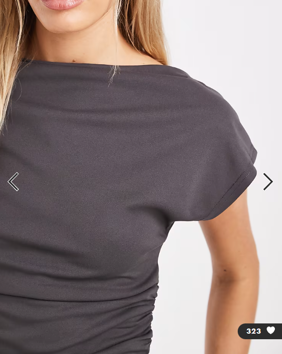 Brave Soul asyemtric sleeveless top in charcoal