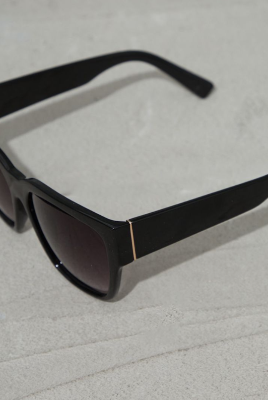 Black Plastic Oversized Square Sunglasses