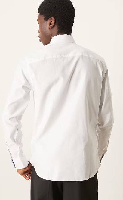 Asos - Selected slim fit easy iron cotton smart shirt in white