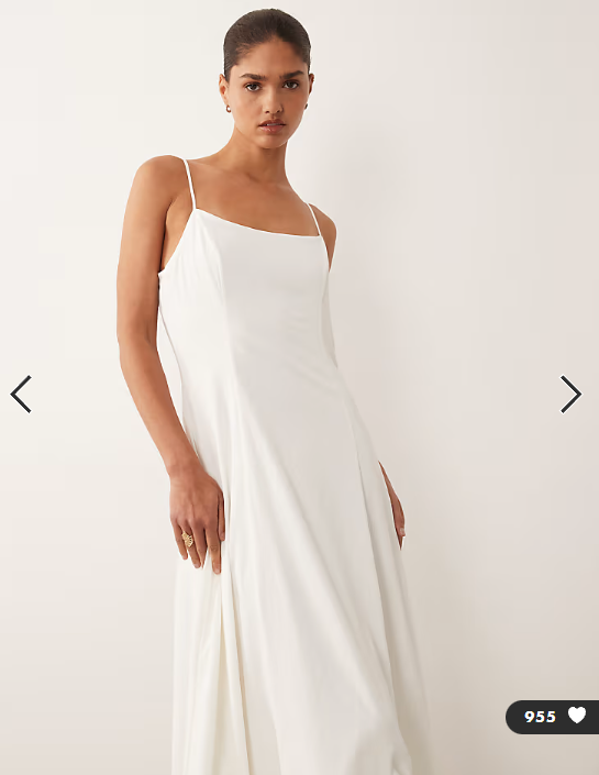 YAS cami maxi dress with exaggerated buble hem in gardenia white