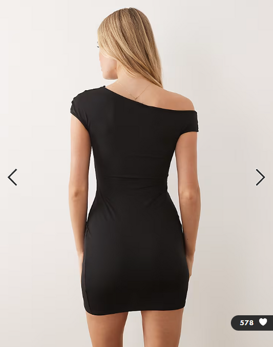 ASOS DESIGN off shoulder mini dress in black