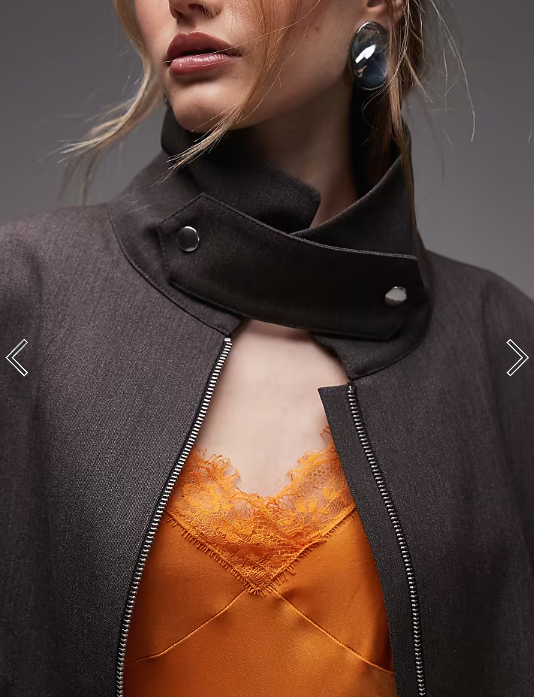 ASOS DESIGN lace trim satin cami top in tangerine orange