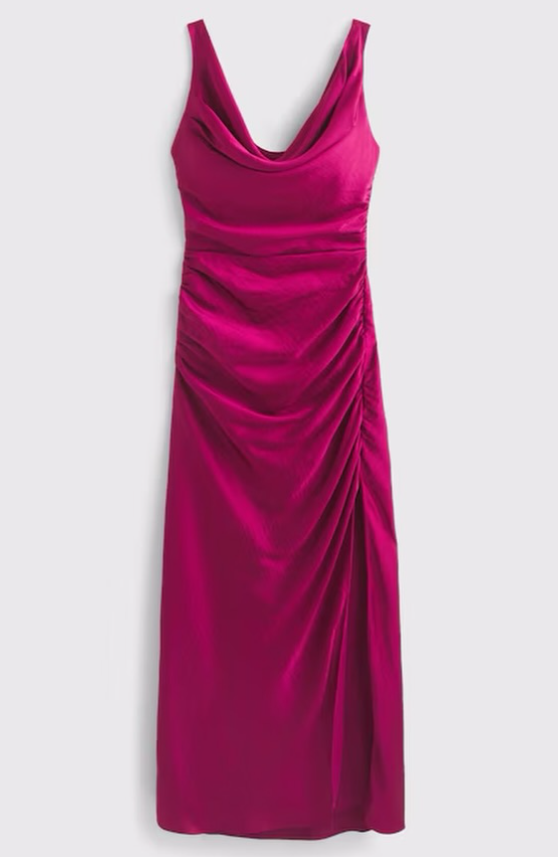 Cowl Neck Draped Maxi Dress