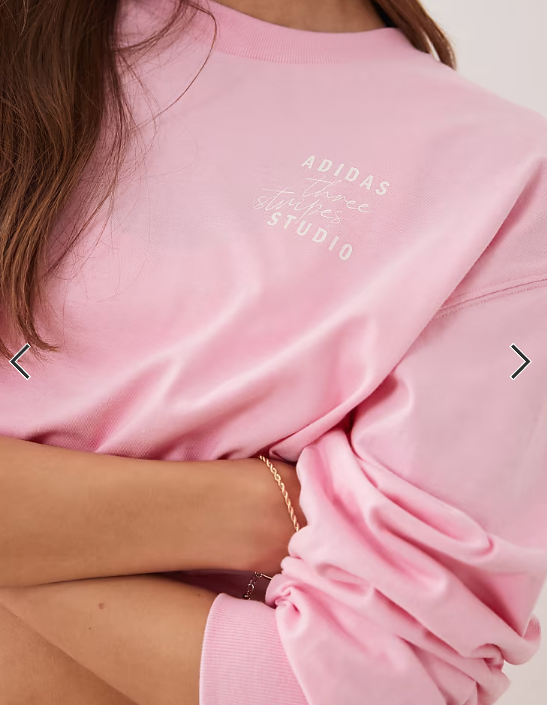 adidas Performance Three Stripes Studios long sleeve top in pink