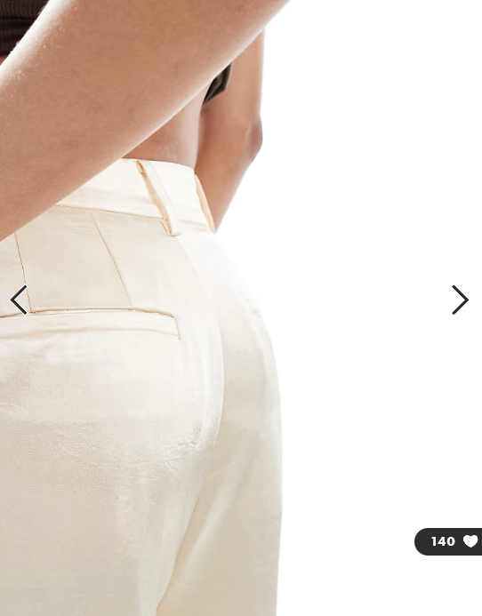 ASOS DESIGN Tall tailored straight leg satin trousers in ivory