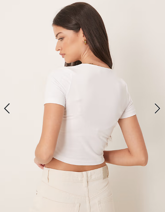 ASOS DESIGN fitted crop t-shirt in white