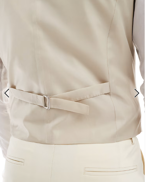 ASOS DESIGN slim suit waistcoat in stone