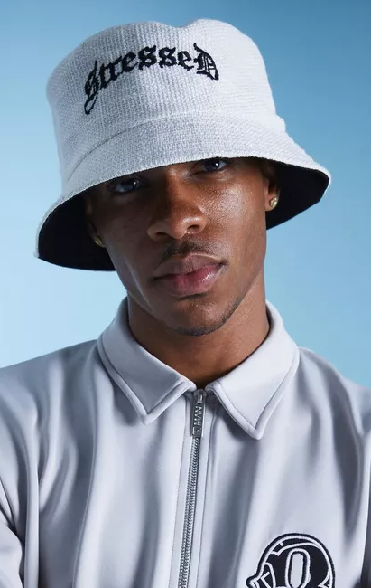 Stressed Boucle Woven Bucket Hat