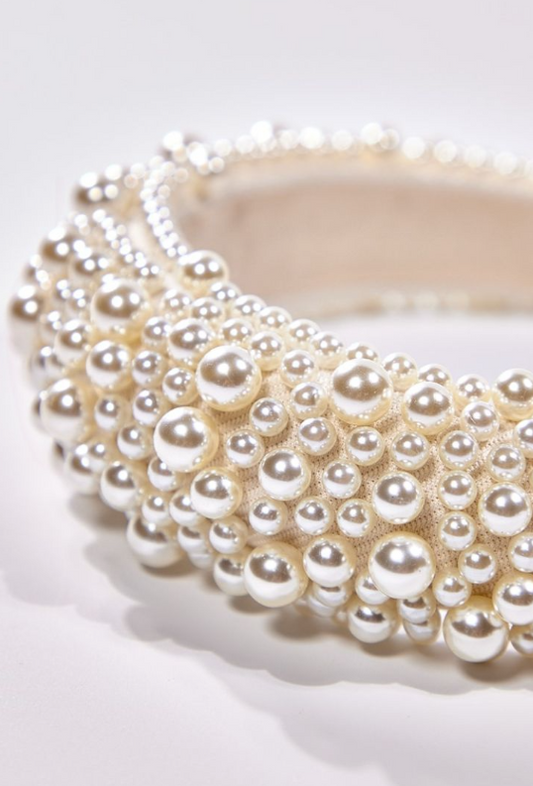 White Pearl Embellished Headband