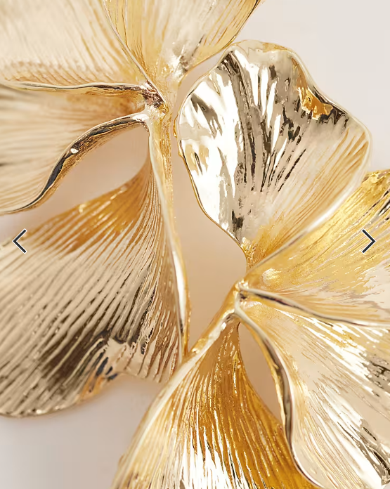 DesignB London statement flower earrings in gold