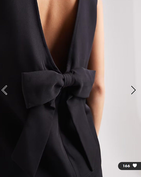 ONLY bow open back top in black