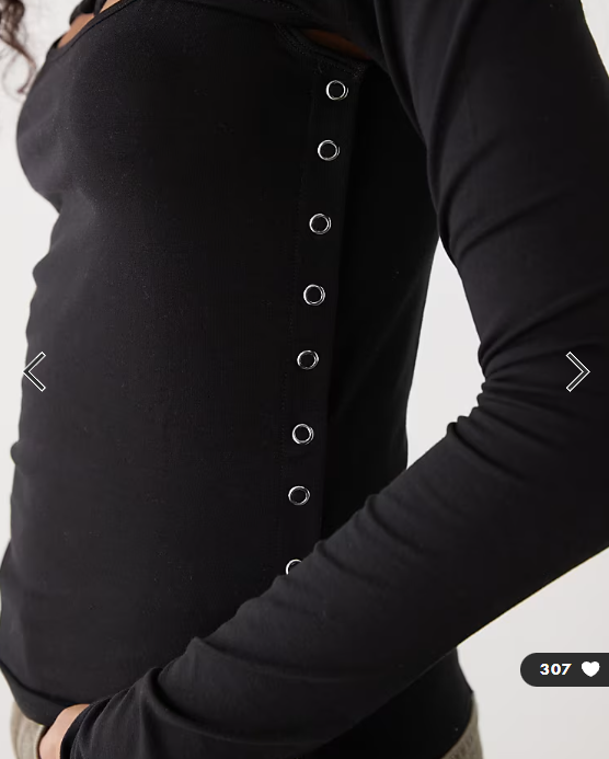 Weekday bolero detail long sleeve top in black
