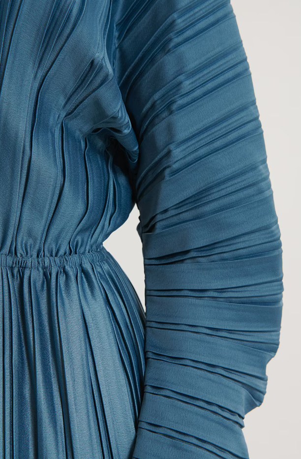 Pleated Deep back dress