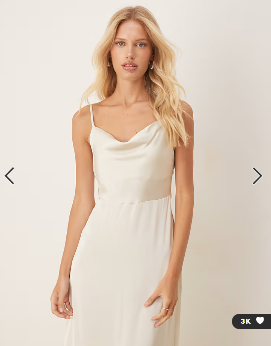 Vila satin cowl neck cami maxi dress in cream