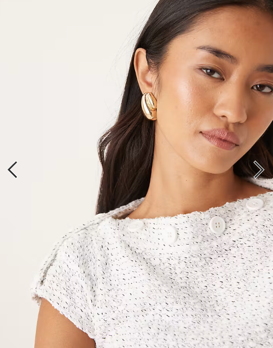 ASOS DESIGN textured boucle button detail boat neck tank in ivory