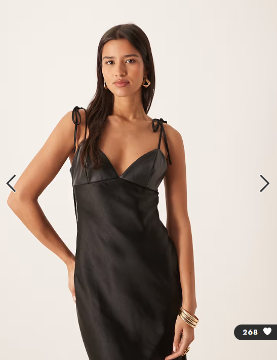 ASOS DESIGN hybrid satin cami slip midi dress with pu bust in black