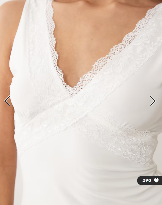 Fashionkilla exclusive double sculpted slinky lace trim v neck vest top in white