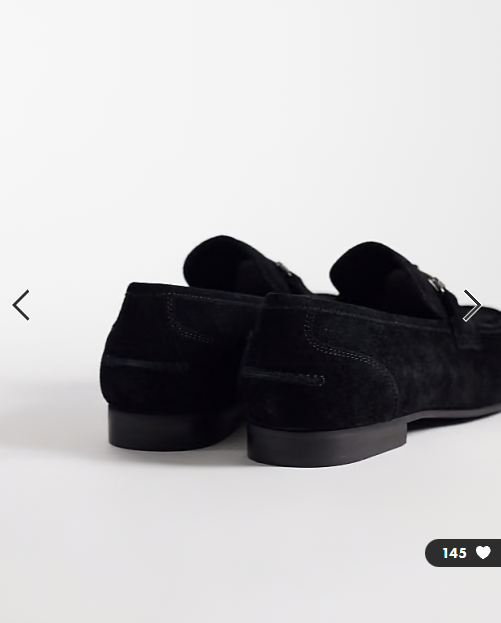 ASOS DESIGN slim loafer with snaffle in black suede