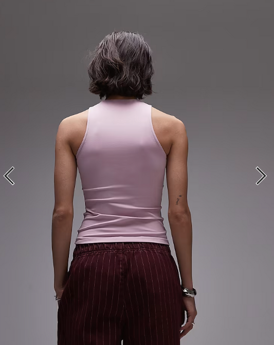 Topshop slinky tank top in pink