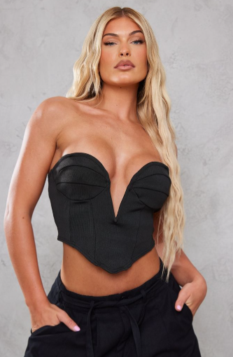 Black Bandage V Bar Corset
