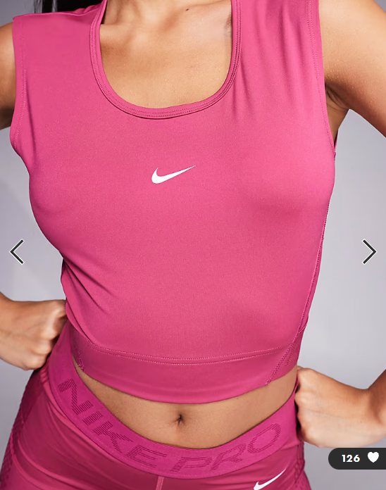 Nike Pro Training Dri-FIT cropped tank in pink