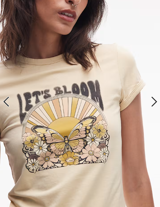 & Other Stories graphic cap sleeve t-shirt in buttermilk yellow