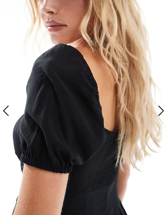 Vero Moda Petite puff sleeve smock mini dress in black