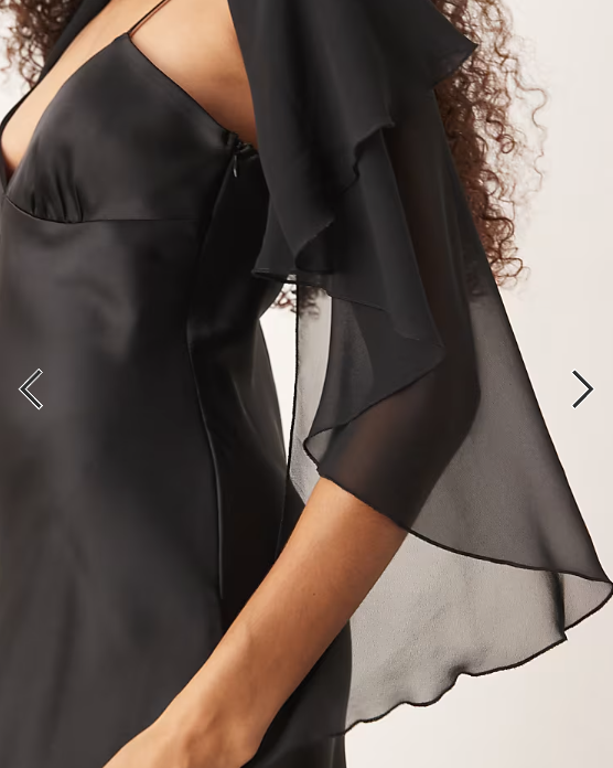 ASOS DESIGN satin cape maxi dress in black