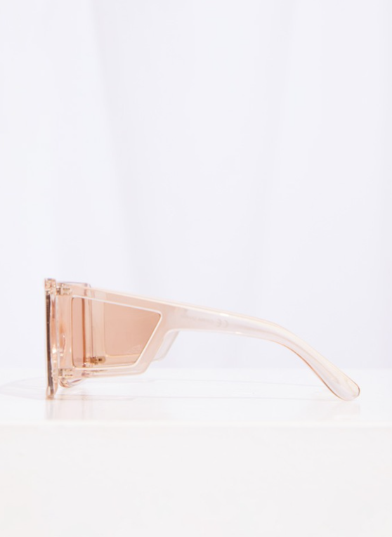 Brown Oversized Triple Lens Square Frame Sunglasses