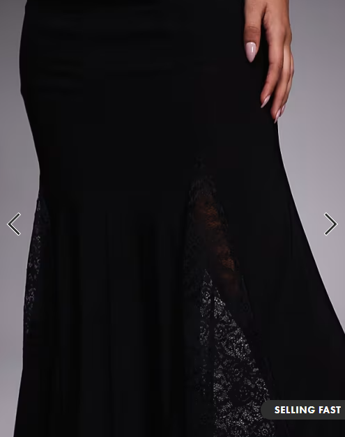 Fashionkilla exclusive slinky lace goget detail low back cami maxi dress in black