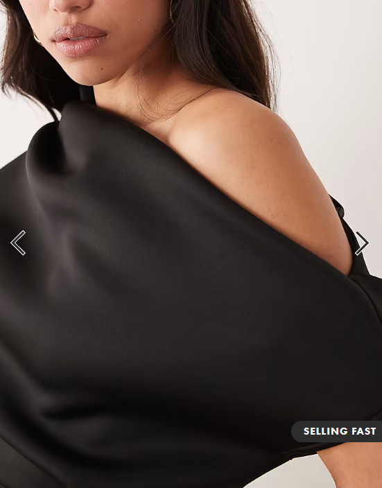 ASOS DESIGN dramatic neckline midi dress in black scuba-style fabric