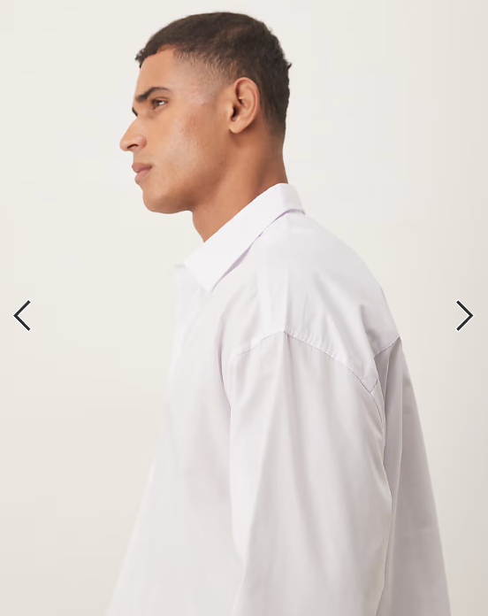ASOS DESIGN oversized overhead poplin shirt with scoop hem in white