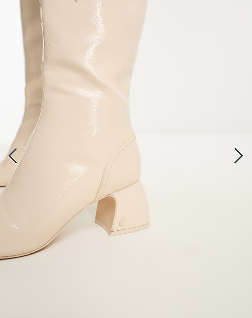 Circus NY knee boots in vanilla bean crinkle patent