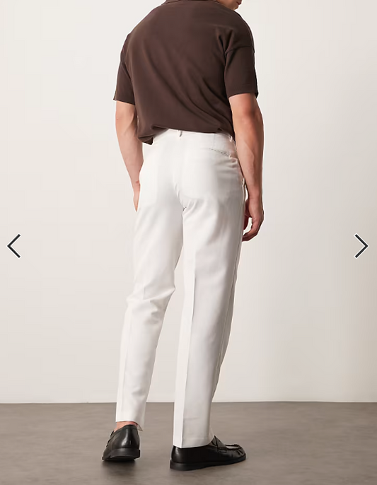 ASOS DESIGN smart straight leg trousers in white