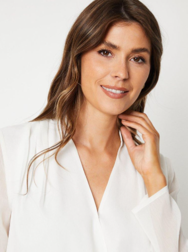 Wallis Ivory Wrap Top