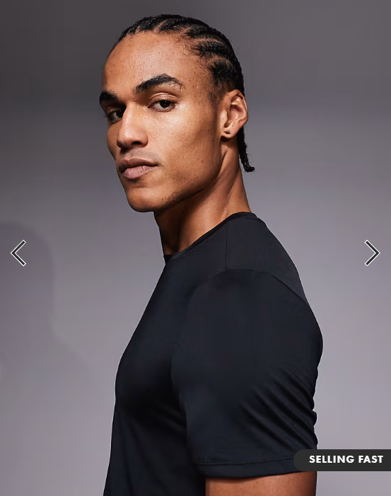4505 Icon active quick dry muscle fit base layer training t-shirt in black.