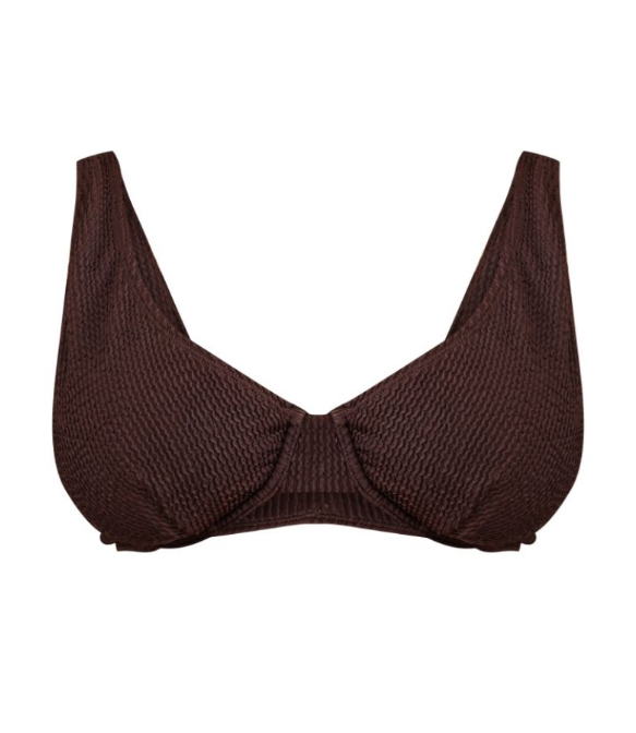 Chocolate Mix & Match Crinkle Fuller Bust Underwired Bikini Top