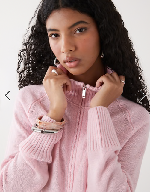COLLUSION funnel neck zip through raglan cardigan in pink