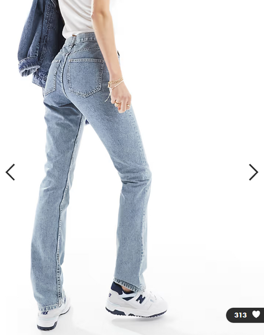 ASOS DESIGN Tall mid rise straight jeans in light blue