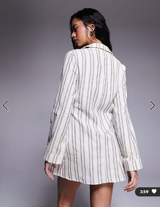 ASOS DESIGN tie front beach shirt dress in neutral stripe