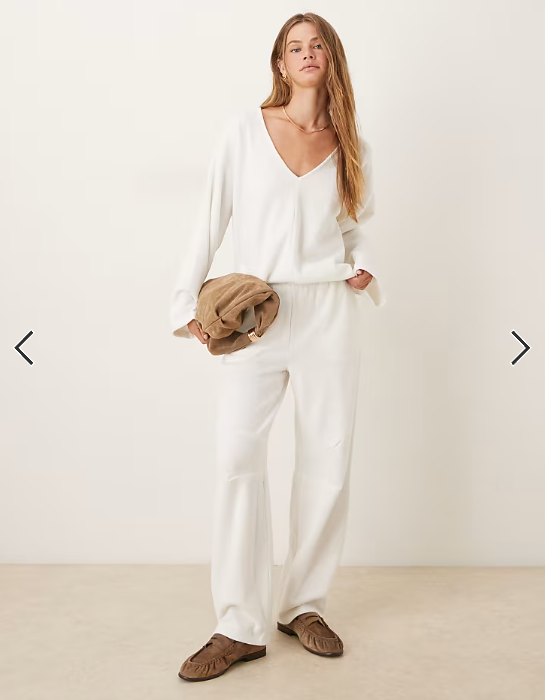 ASOS DESIGN Supersoft co-ord jogger in winter white ivory
