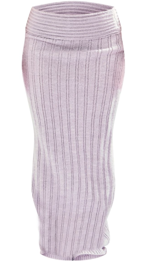 Petite Grey Low Waist Knitted Maxi Skirt