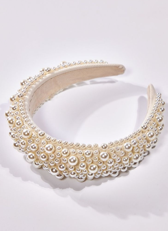 White Pearl Embellished Headband