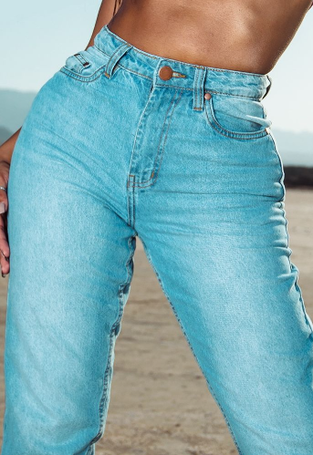 Shape Mid Blue Wash High Waist Mom Jeans