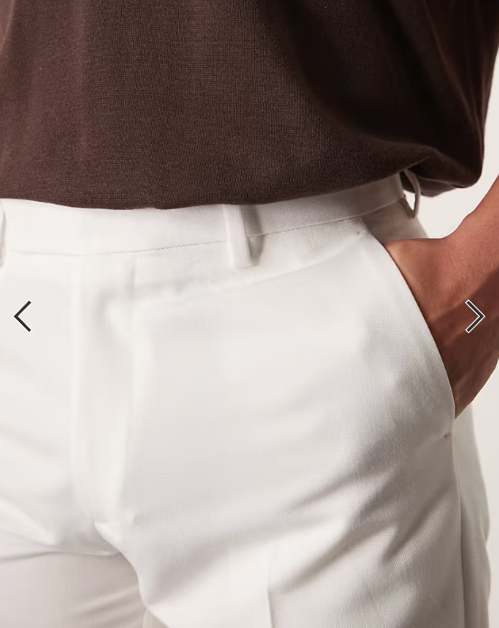 ASOS DESIGN smart straight leg trousers in white