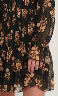 Pleated Elastic Waist Dress