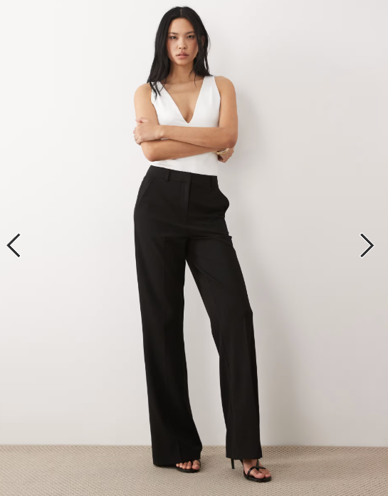ASOS DESIGN Tall tailored snatch flare pants in black